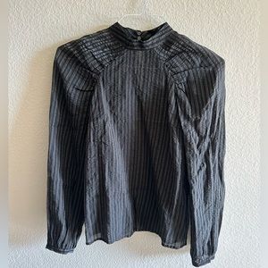 Vero Moda Blouse Women’s Size XS Lightweight Striped Black Gray